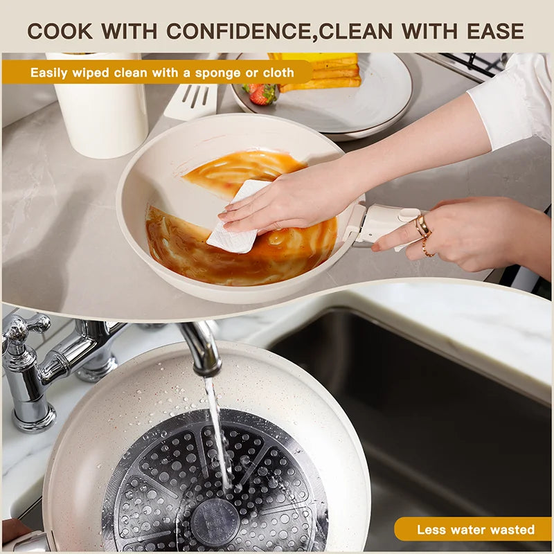 Astercook Ceramic Pots and Pans Set with Sensor Handles