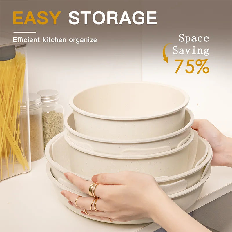 Astercook Ceramic Pots and Pans Set with Sensor Handles