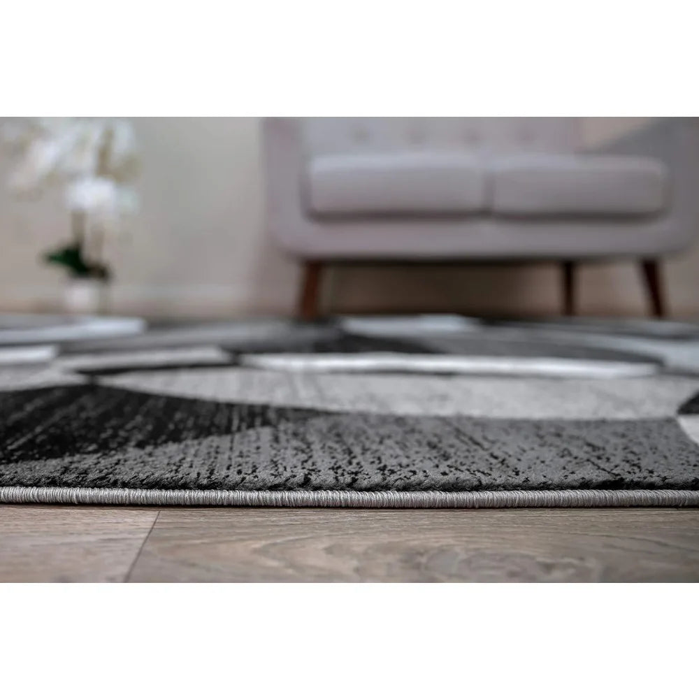 Contemporary Abstract Circles Area Rug For Living Room