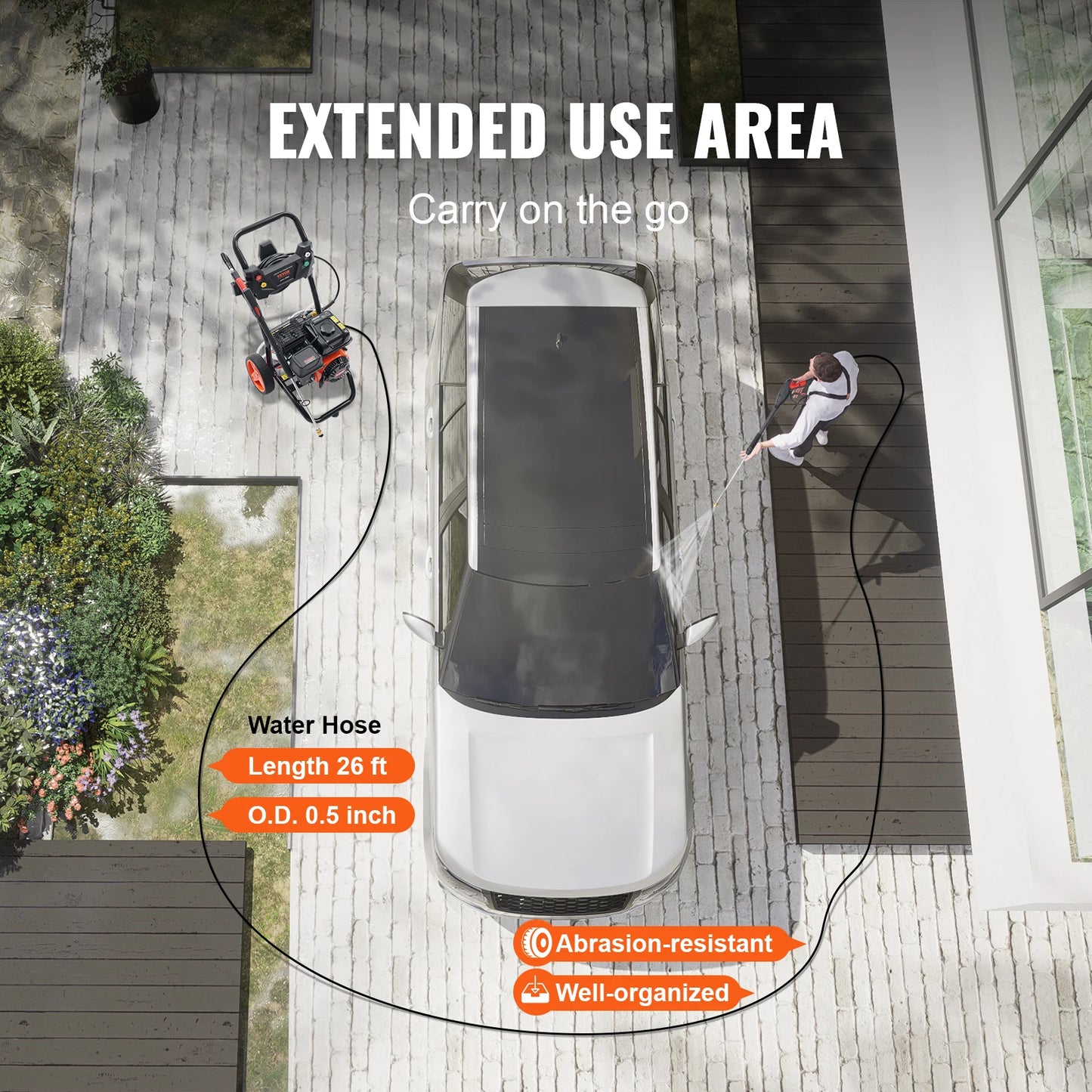 SucceBuy 3600 PSI Gas Pressure Washer With Copper Pump Kit