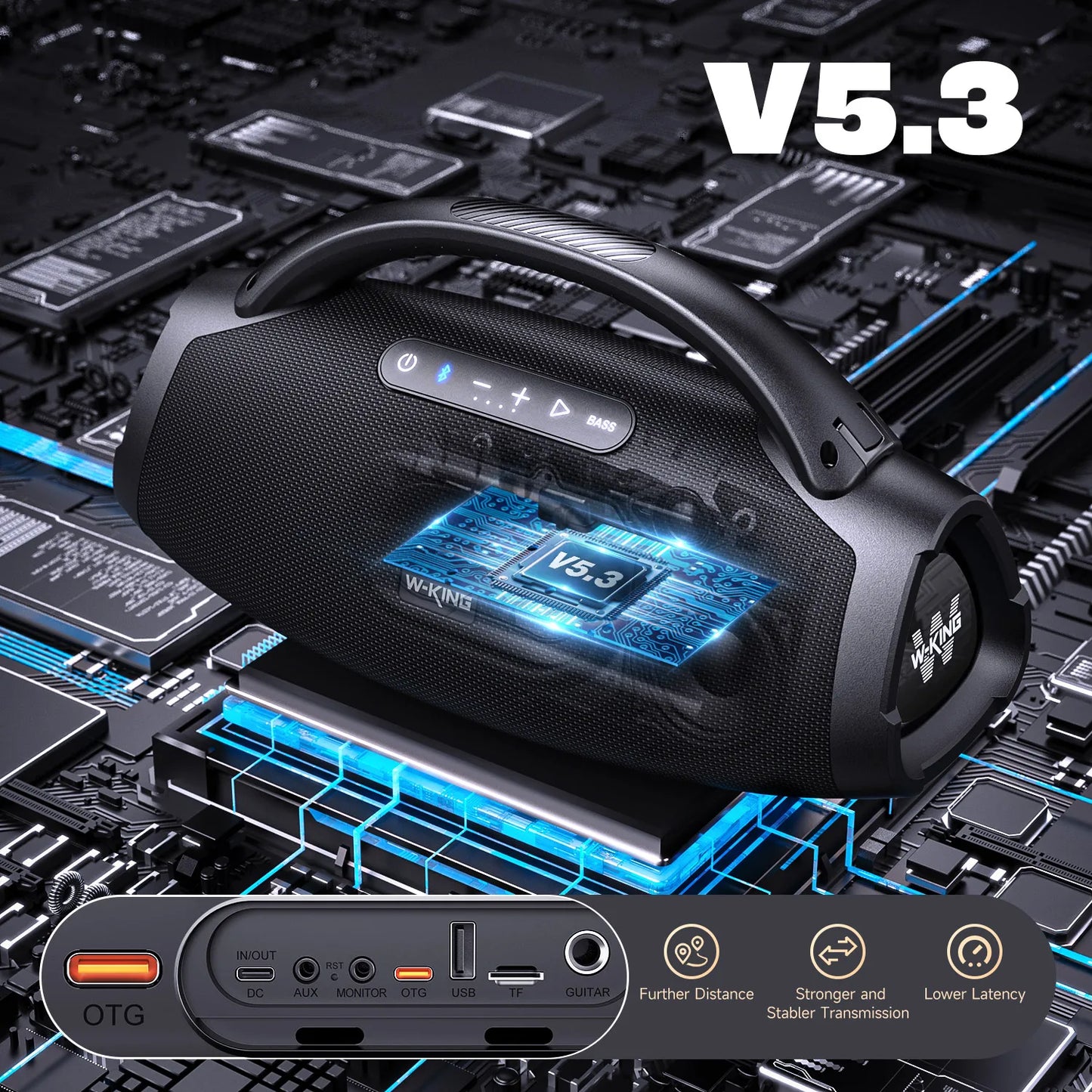 W King 200W RMS Portable Bluetooth Speaker IPX7 Waterproof