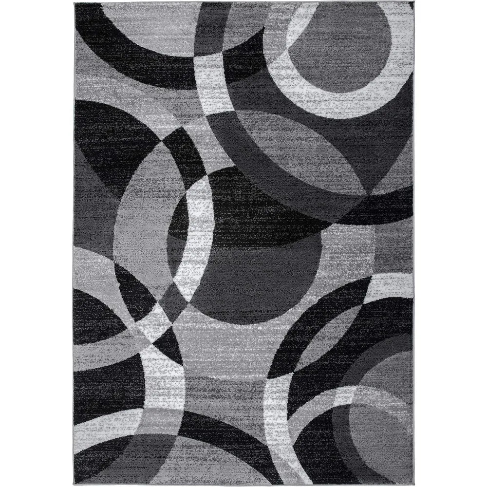 Contemporary Abstract Circles Area Rug For Living Room