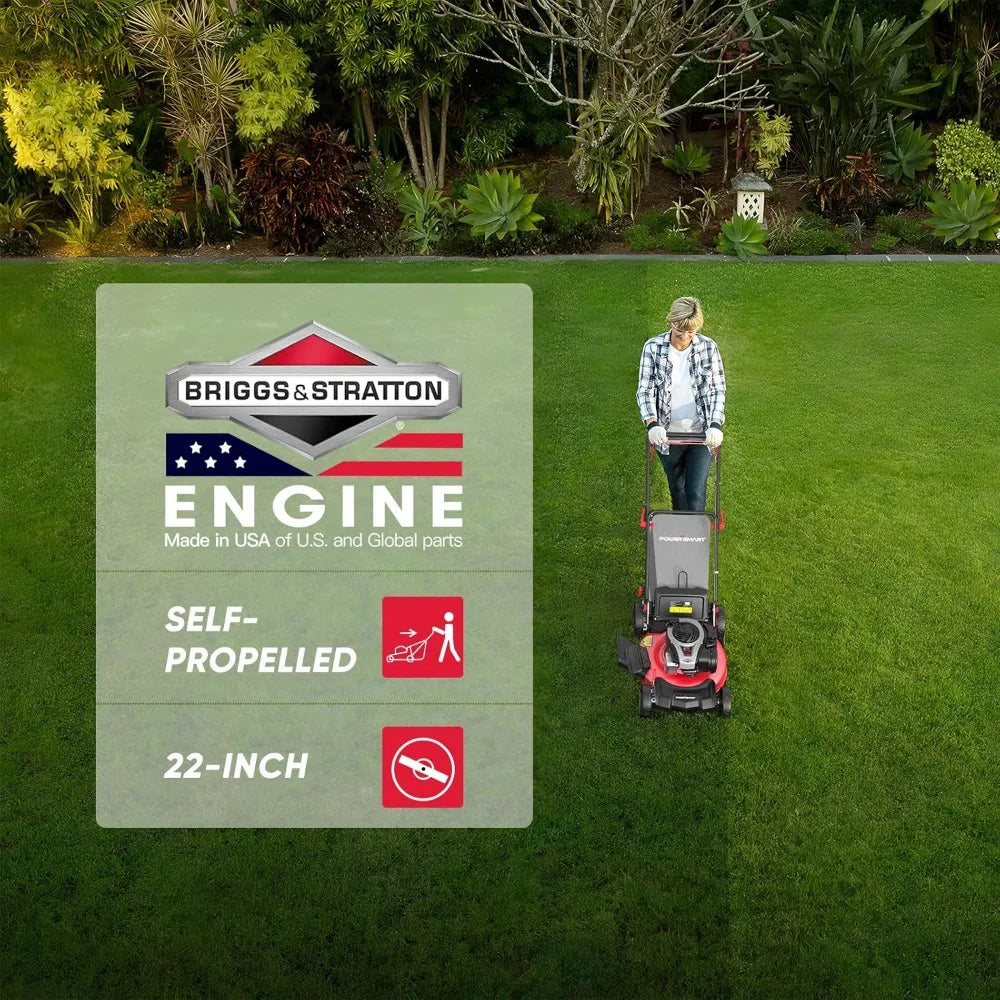 Self Propelled Gas Lawn Mower 22 Inch Briggs Stratton