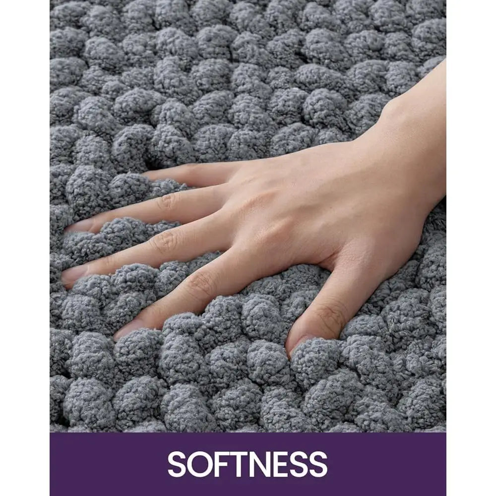 Super Absorbent Chenille Bathroom Rugs Non Slip Thick Plush Mats Washable Shower Floor Carpet Cozy Bathmat Home Use