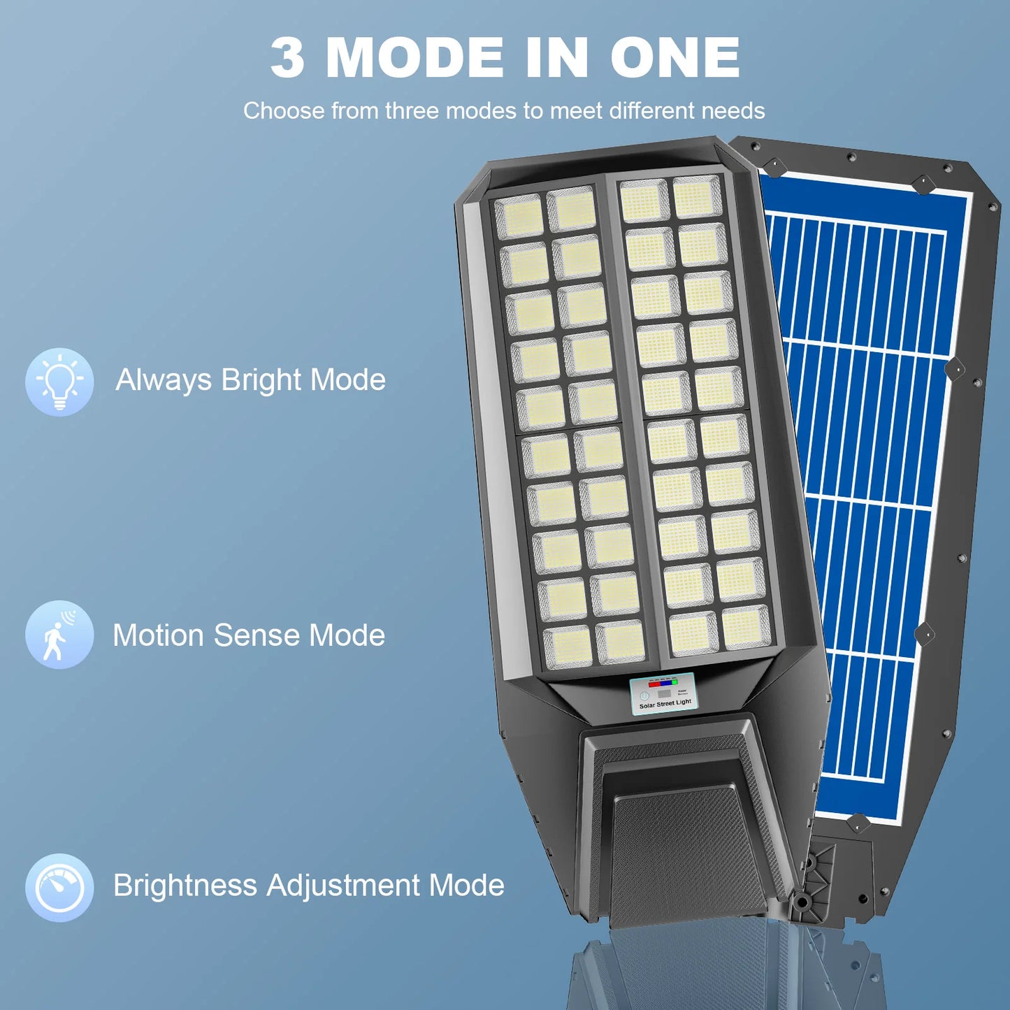 2 Pack 8000W Solar Street Light With Motion Sensor Lamp