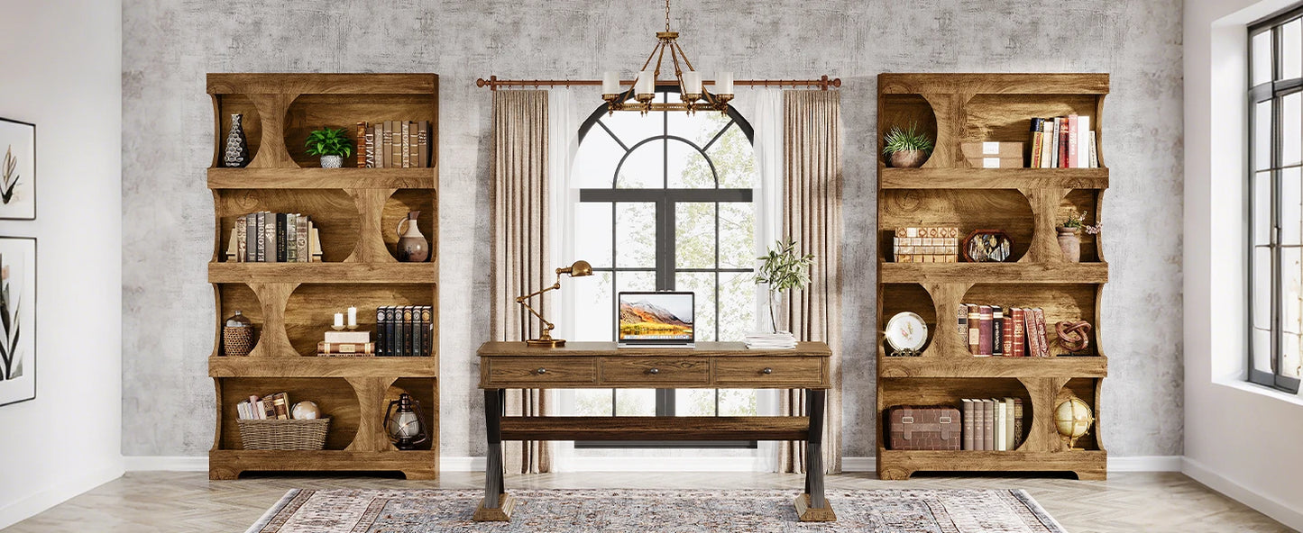 Modern Asymmetrical Freestanding Bookshelf for Living Room and Office