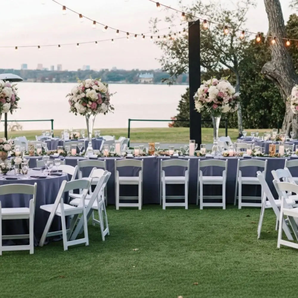 White 4 Piece Lightweight Resin Folding Chairs With Padding 800lb