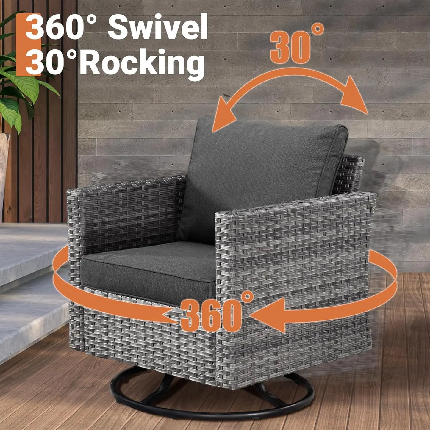 11 Piece Outdoor Patio Set With Fire Pit Table And Wicker