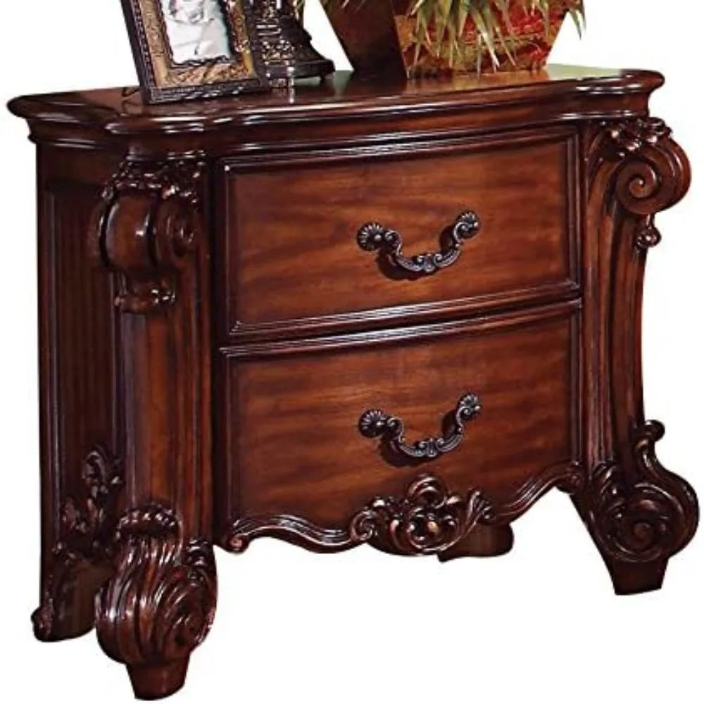 Vendome Bedroom Set with King Bed, Nightstand, Dresser and Mirror
