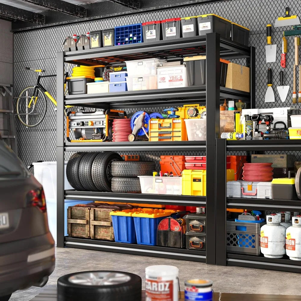 Garage Shelving 3000LBS, Heavy Duty Storage Shelves, Adjustable Industrial Metal Shelving Unit for Garage