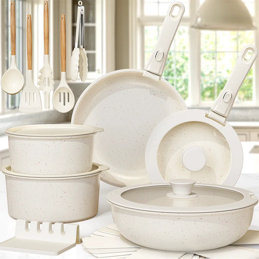 Astercook Ceramic Pots and Pans Set with Sensor Handles