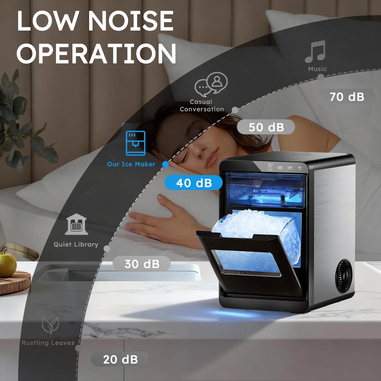 Nugget Ice Maker Countertop 44 Lb Day Pellet Ice Machine