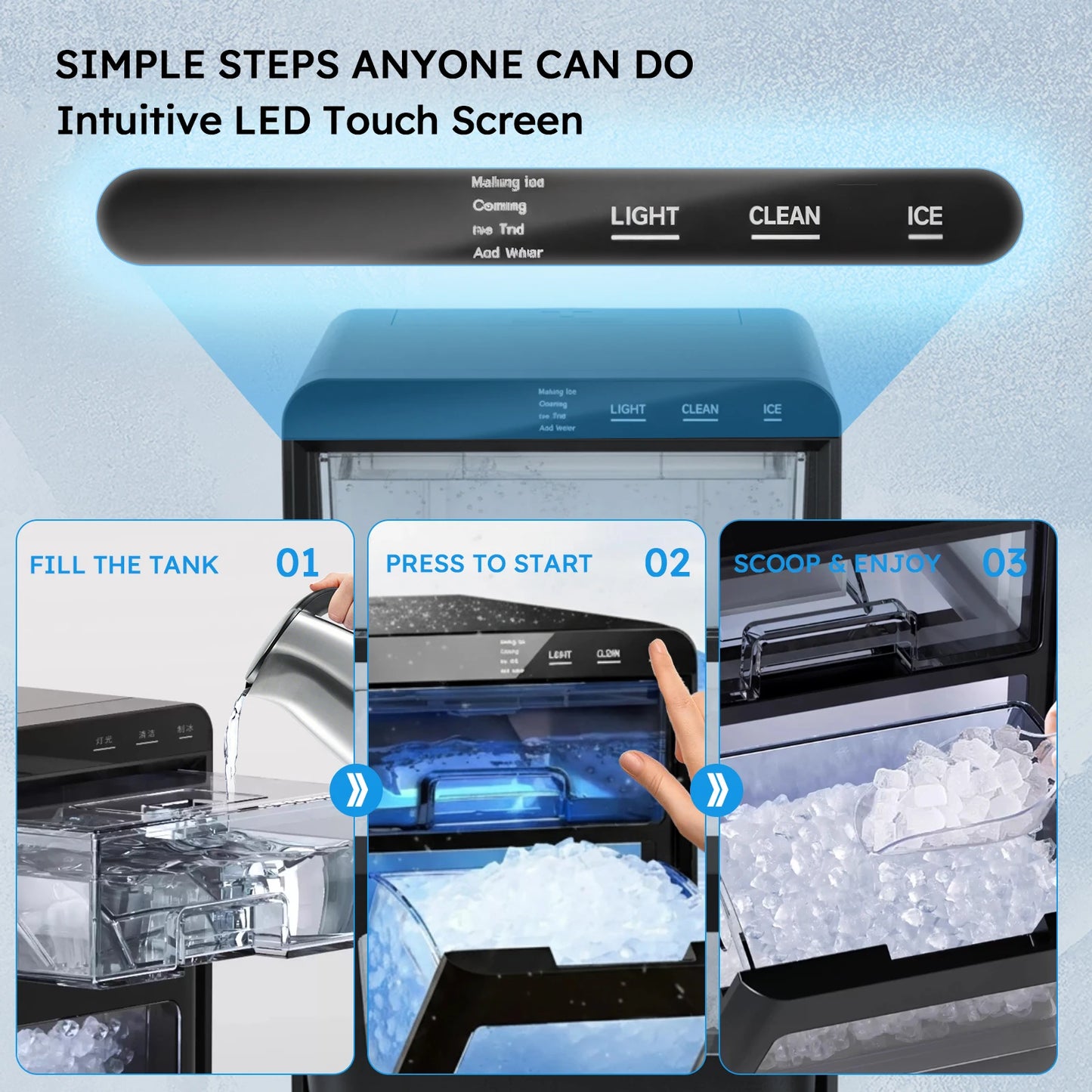 Nugget Ice Maker Countertop 44 Lb Day Pellet Ice Machine