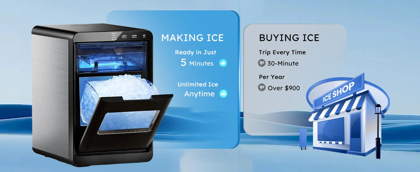 Nugget Ice Maker Countertop 44 Lb Day Pellet Ice Machine