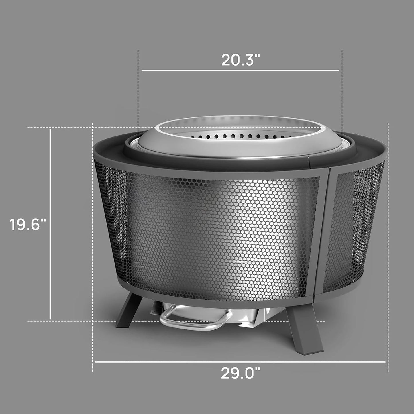[New Arrival, Limited Stock!]29 Inch Smokeless Fire Pit for Outdoor Wood Burning, Stainless Steel Camping Stove with Stand, Remo
