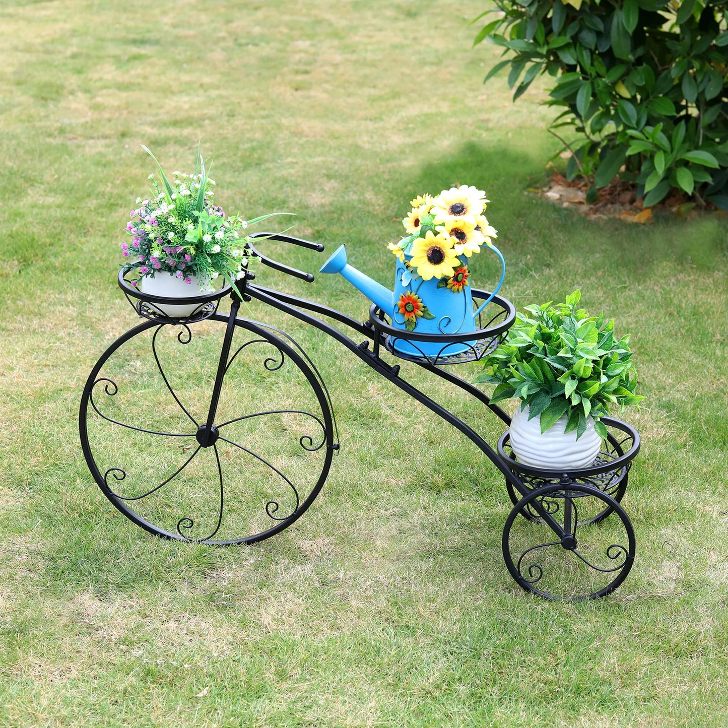 3 Tier Bicycle Plant Stand Metal Flower Pot Holder for Home Garden Patio