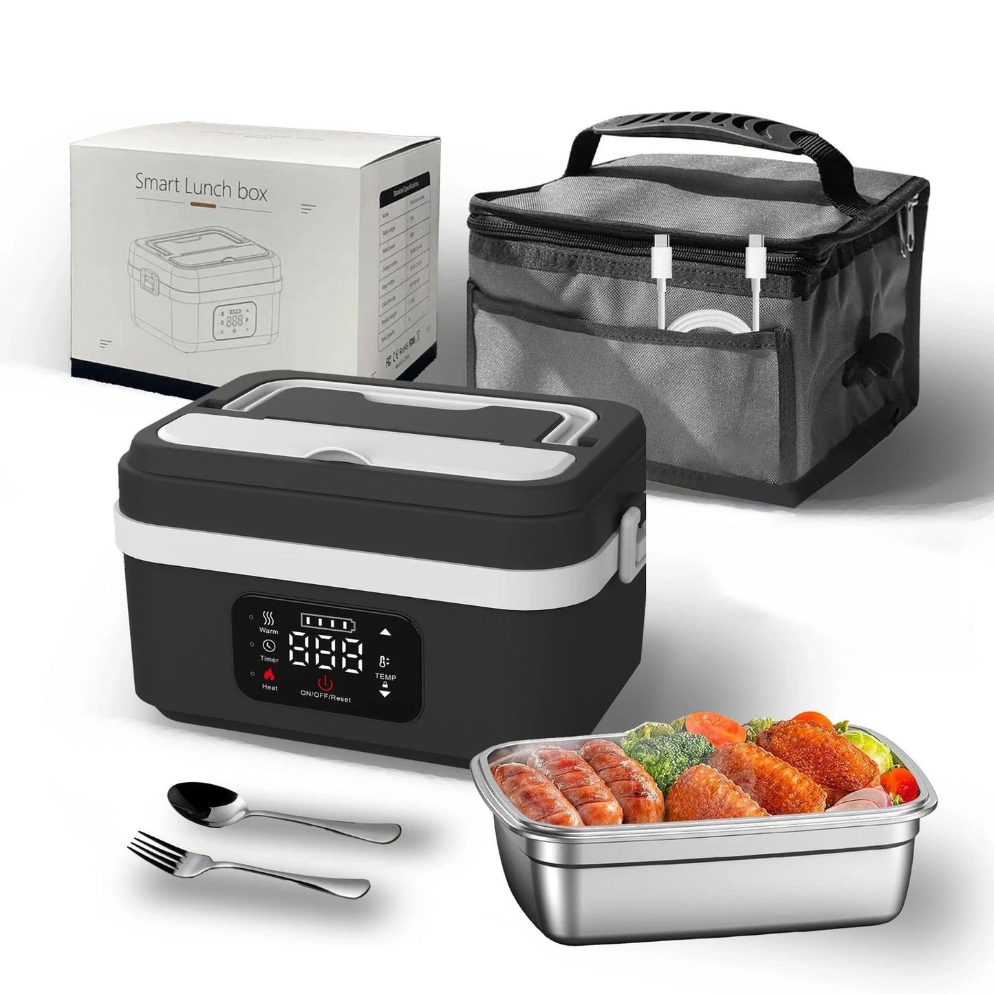 Wireless Insulated Lunch Box With 8000mAh Battery And 60W Heating