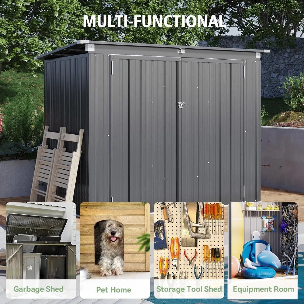 79 Cu Ft Premium Outdoor Metal Storage Shed With Lid