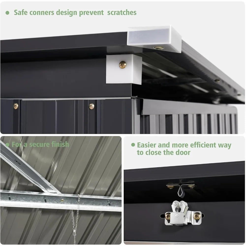 79 Cu Ft Premium Outdoor Metal Storage Shed With Lid