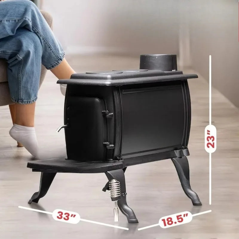Cast Iron Wood Stove 54,000 BTU With Cool Touch Handle