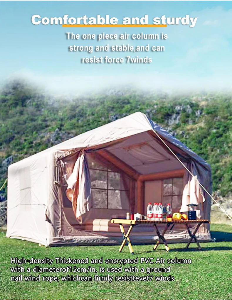 80.73 Inflatable Camping Tent-6 People Inflatble Tent for Camping,4 Season Glamping garden Furniture，Outdoor Canopy