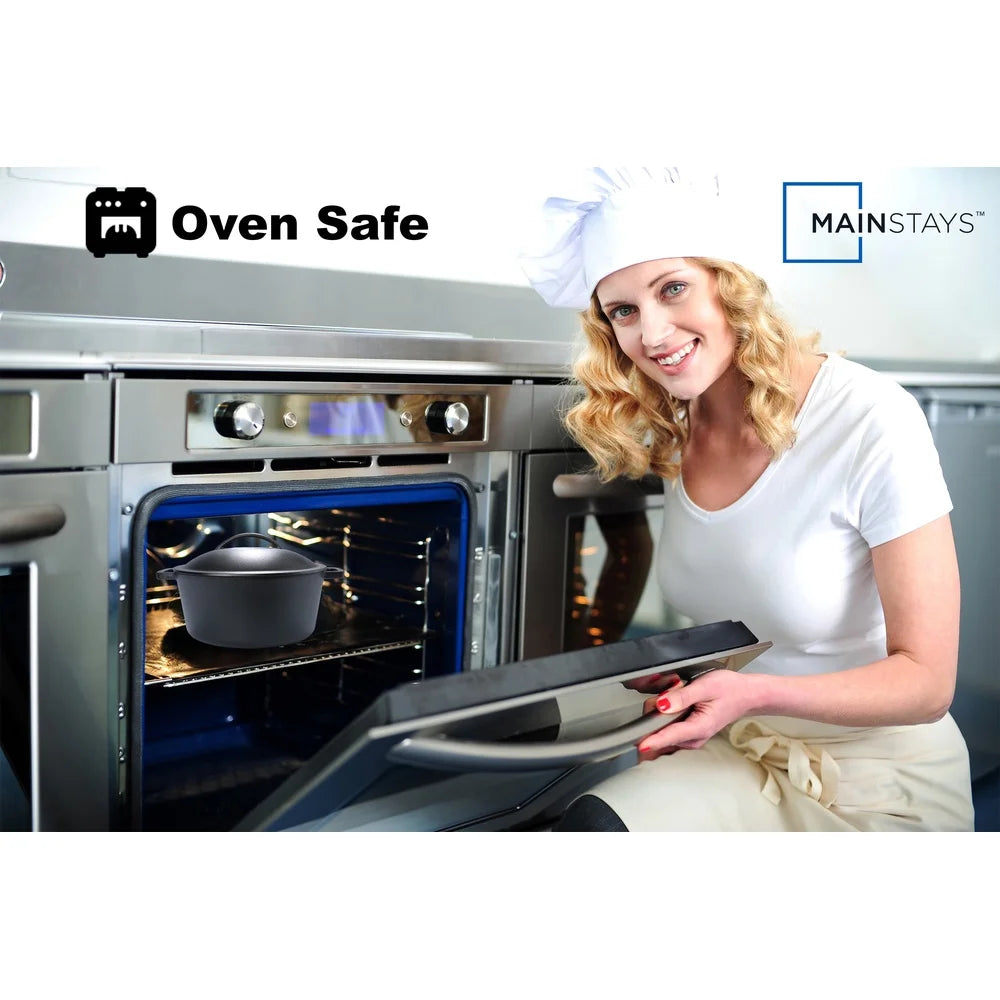 Preseasoned 5 Qt Cast Iron Dutch Oven For Oven Safe