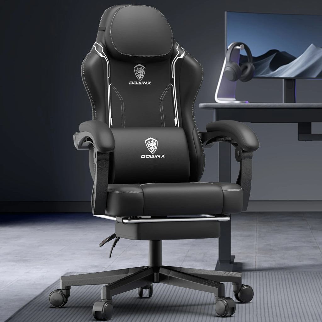Dowinx Ergonomic Gaming Chair With Massage Lumbar Support And Footrest