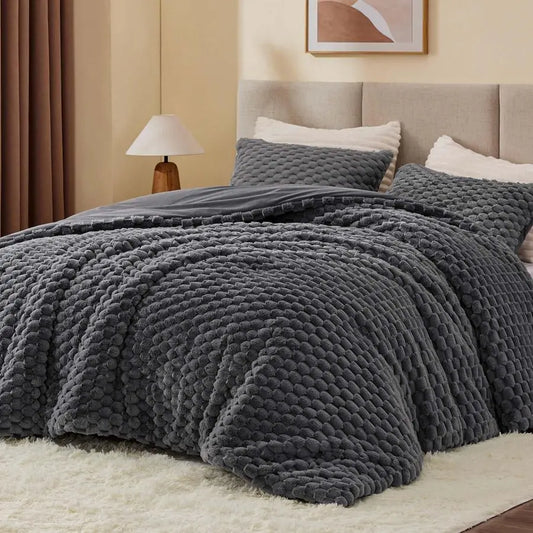 Grey 100 Percent Cotton King Size Comforter Set Winter Bedding