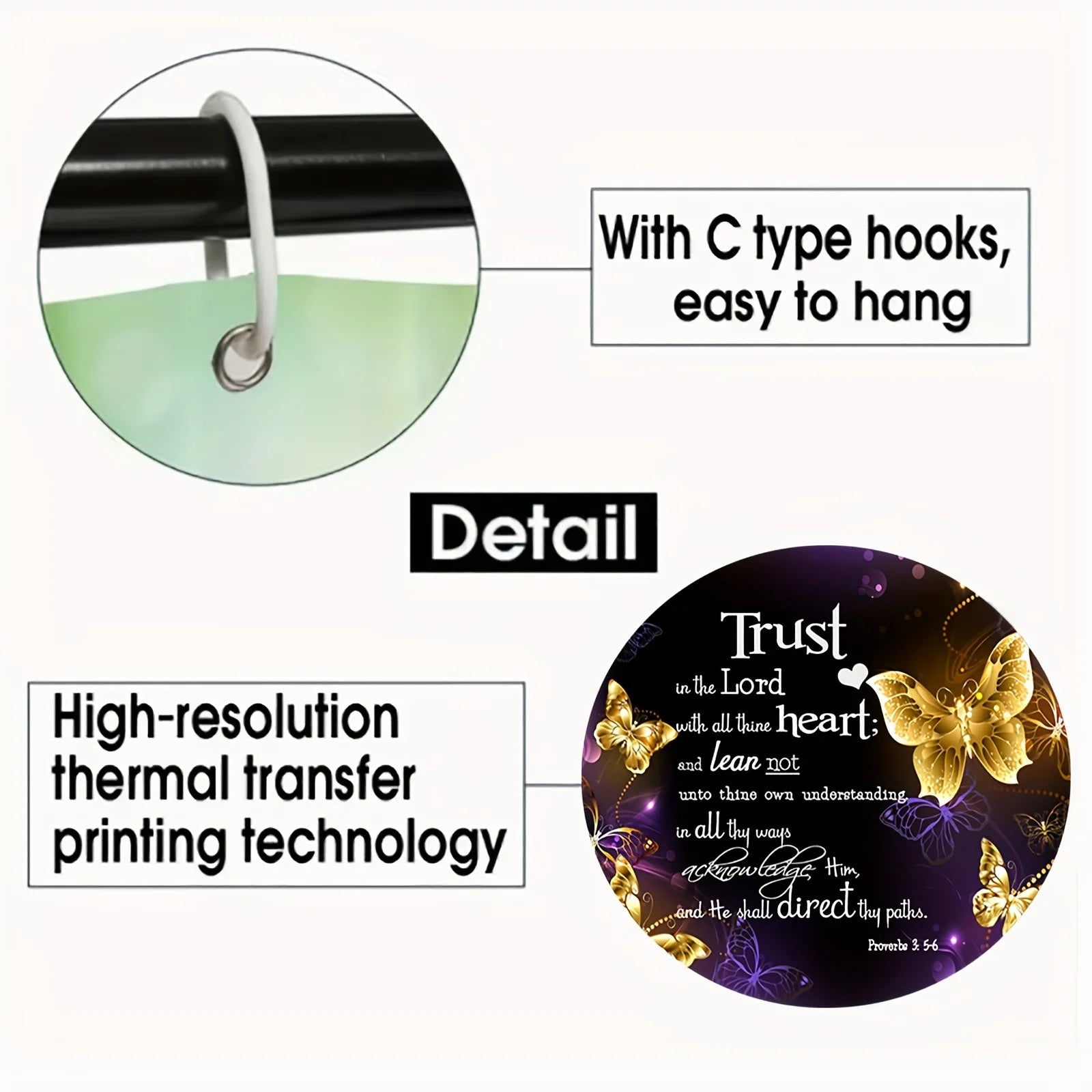 Inspirational Butterfly Bathroom Four Piece Set With Golden Butterflies