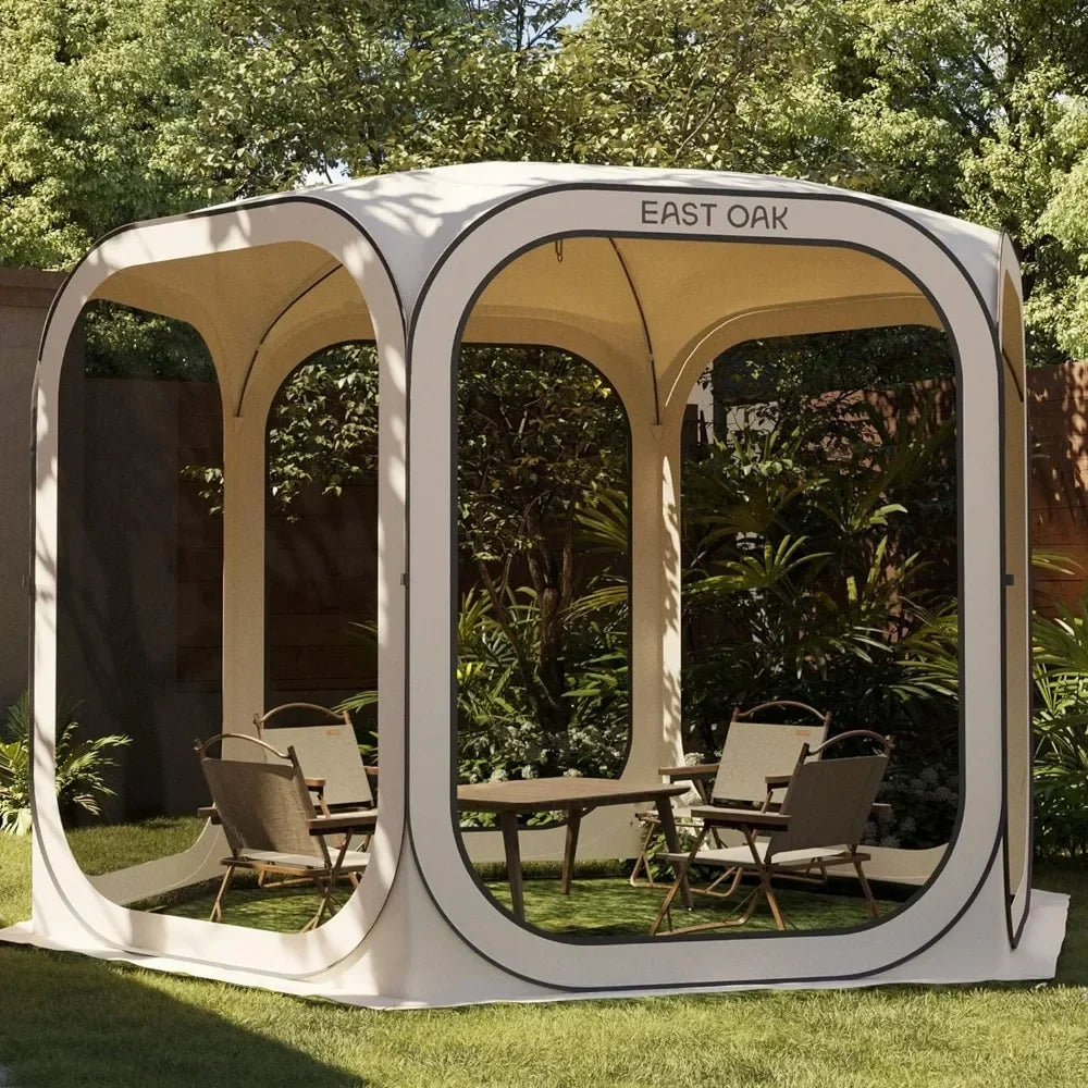 Screen House Tent Pop-Up, Portable Screen Room Canopy Instant Screen Tent 10 X 10 FT With Carry Bag For Patio, Backyard,customiz