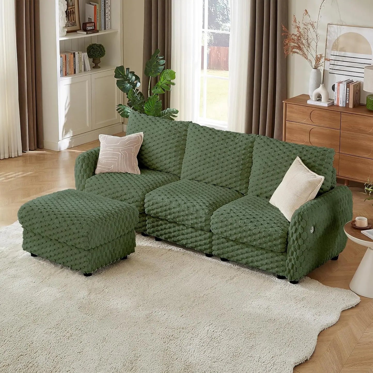 Modular L Shape Sectional Sofa 94.5 Inches Deep Seat for Living Room