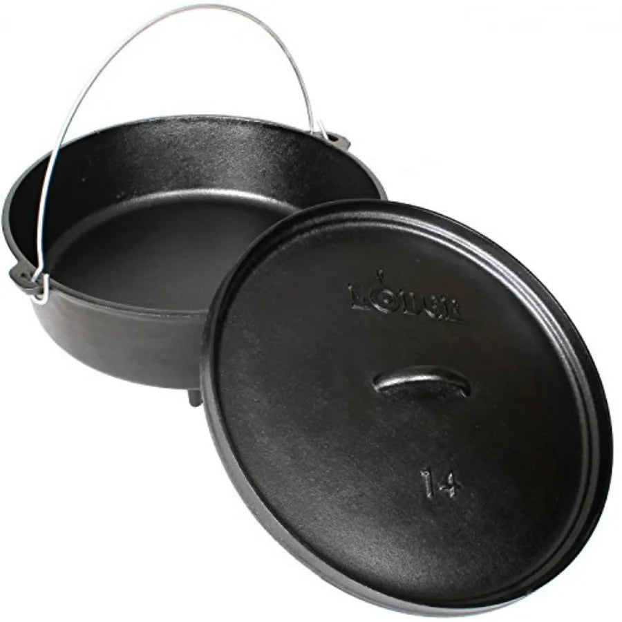 6 Quart PreSeasoned Cast Iron Camp Dutch Oven with Lid Dual Handles Use in the Oven on the Stove on the Grill or over the Campf