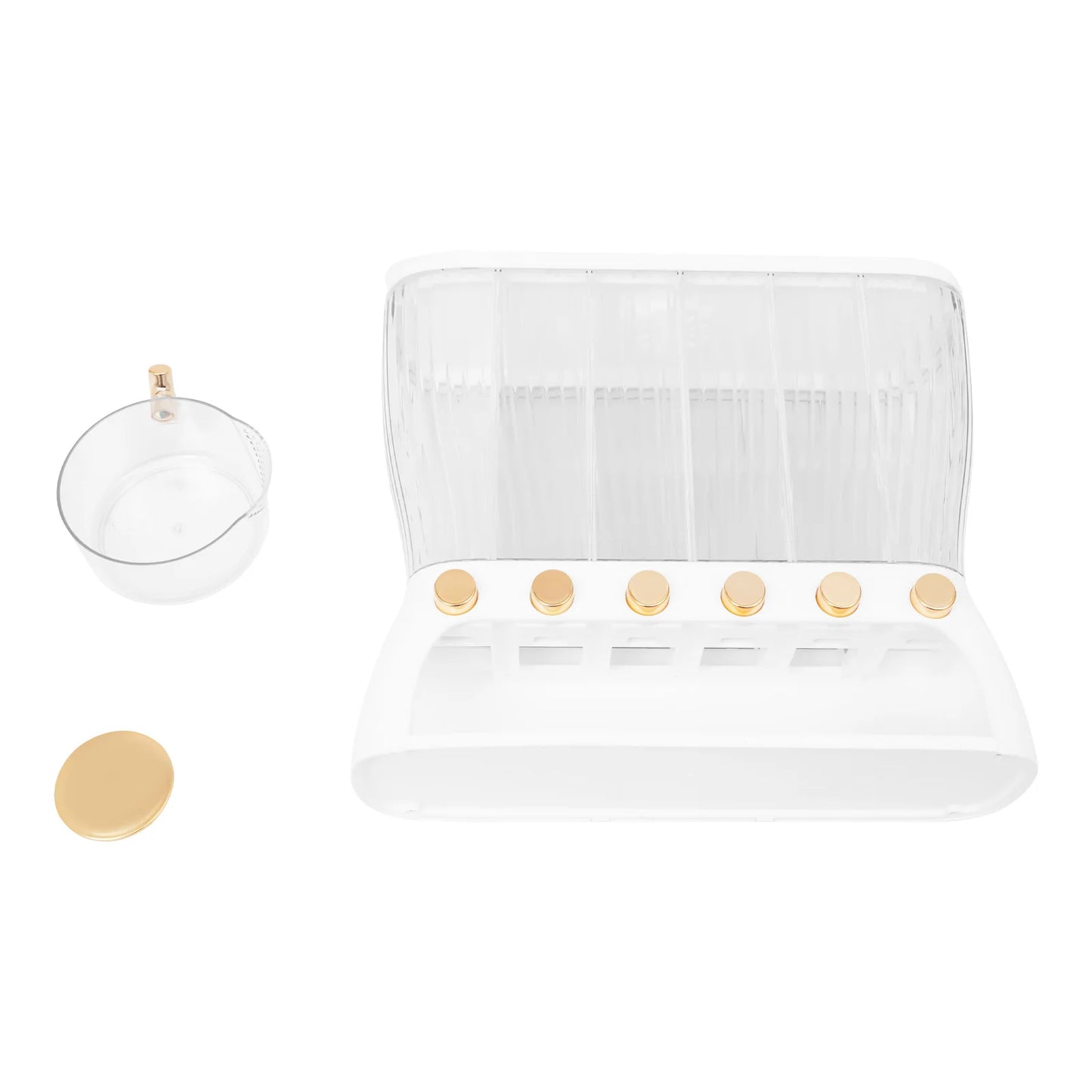 Six-grid Dry Food Dispenser Kitchen Storage Container Clear Dry Food 6 Grid Beans Rice Cereal dispenser Rice Tank Grain Box