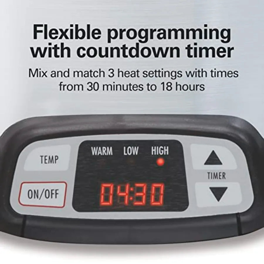 8 Quart Programmable Slow Cooker With 3 Settings Dishwasher Safe