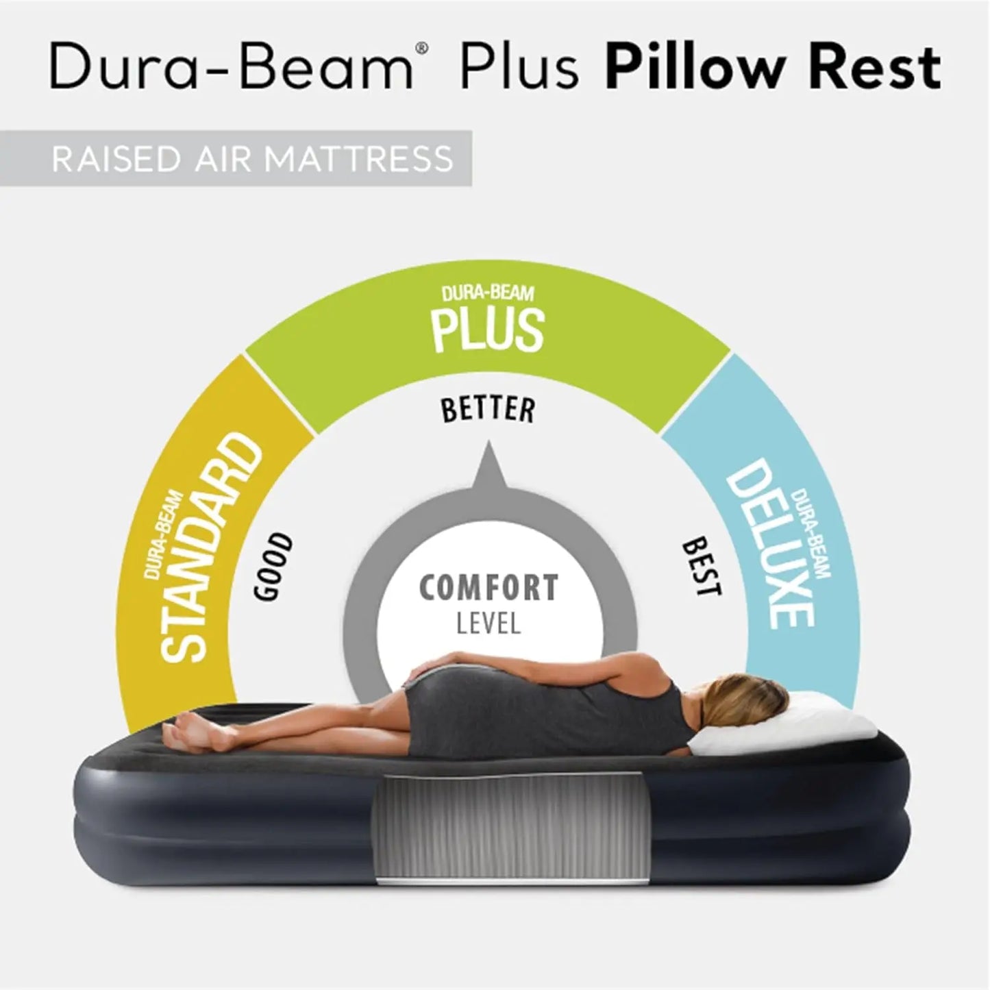 Raised Twin Airbed With Built In Pump DuraBeam Pillow
