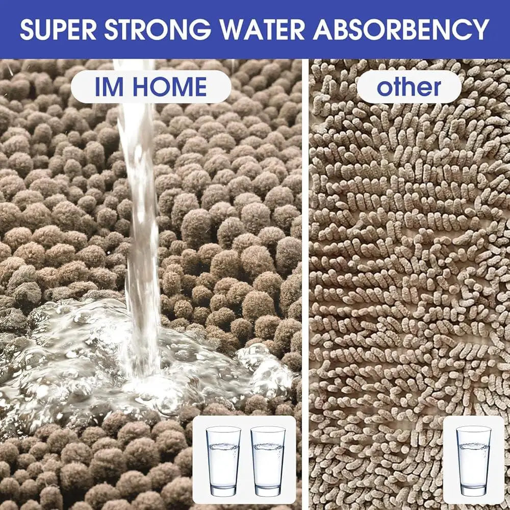 Ultra Soft Chenille Bath Rugs Non Slip Absorbent Bathroom Mat Set Home Shower Toilet Bedroom Easy Washable