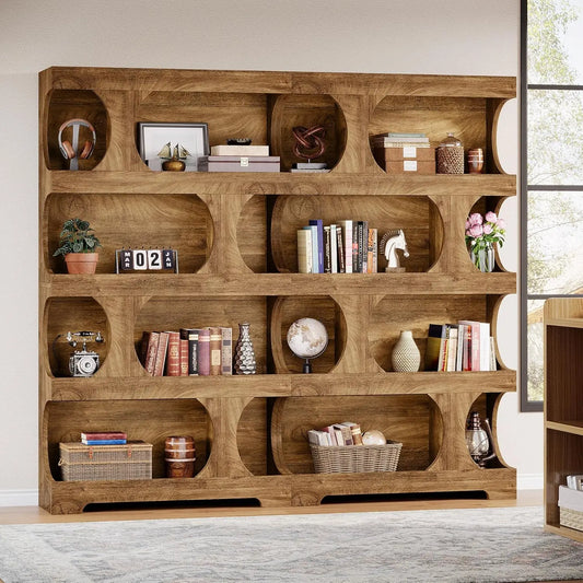Modern Asymmetrical Freestanding Bookshelf for Living Room and Office