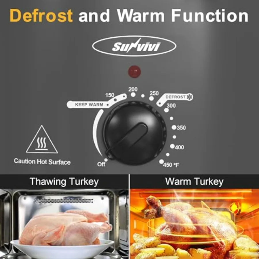 Electric Turkey Roaster With Self Basting Lid 8 Qt Stainless
