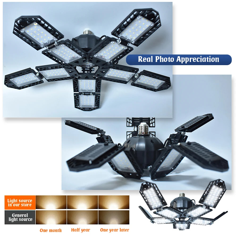 E27 LED Garage Light 180W Foldable 15000 Lumens For Home