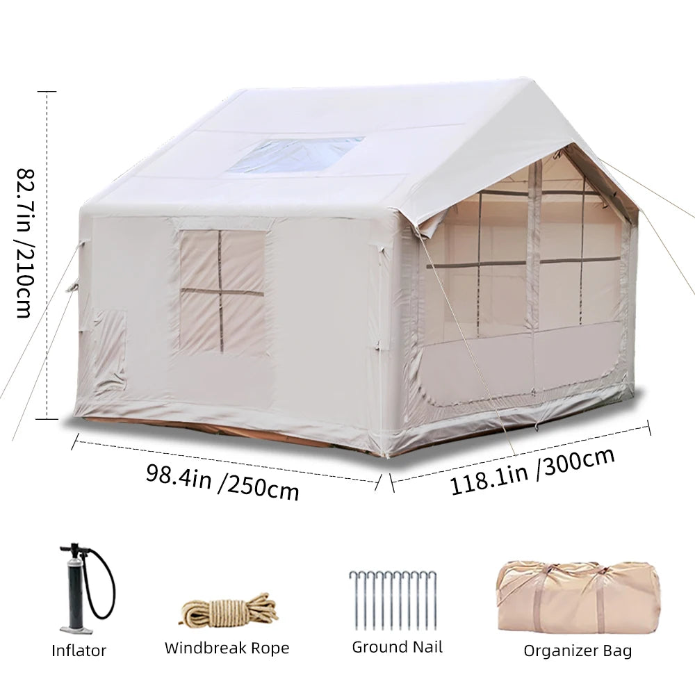 80.73 Inflatable Camping Tent-6 People Inflatble Tent for Camping,4 Season Glamping garden Furniture，Outdoor Canopy