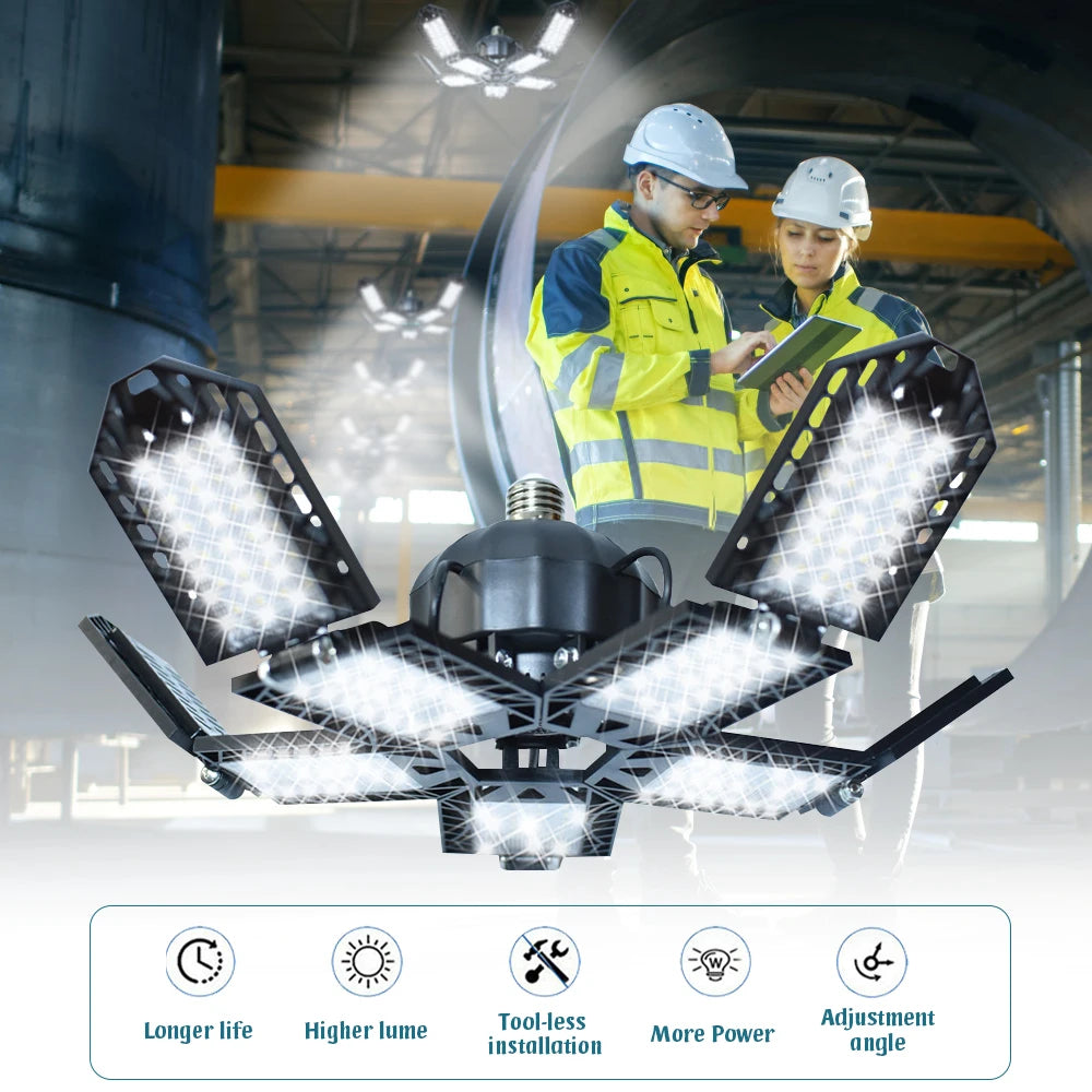 E27 LED Garage Light 180W Foldable 15000 Lumens For Home