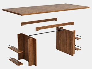 Farmhouse Dining Table For 6 To 8 With Hidden Storage