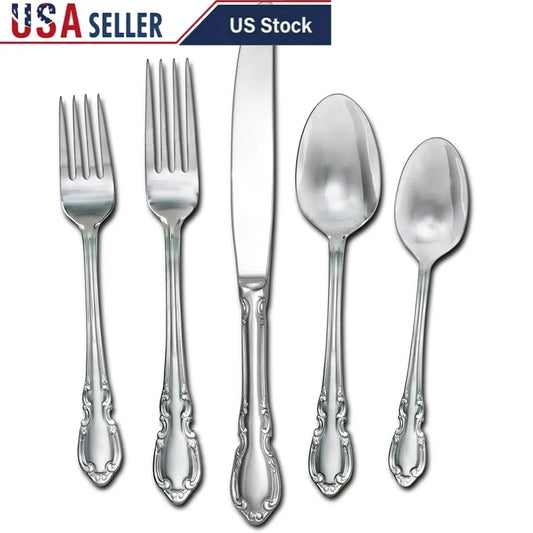 Vienna 20 Piece Flatware Set Service 4 Stainless Steel Silverware Elegant Dining Tableware Dishwasher Safe