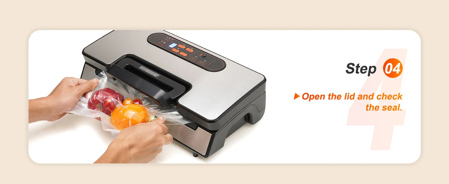 SucceBuy 130W Vacuum Sealer Machine With 90Kpa Free 10 Bags