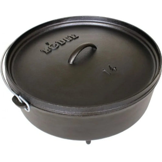 6 Quart PreSeasoned Cast Iron Camp Dutch Oven with Lid Dual Handles Use in the Oven on the Stove on the Grill or over the Campf