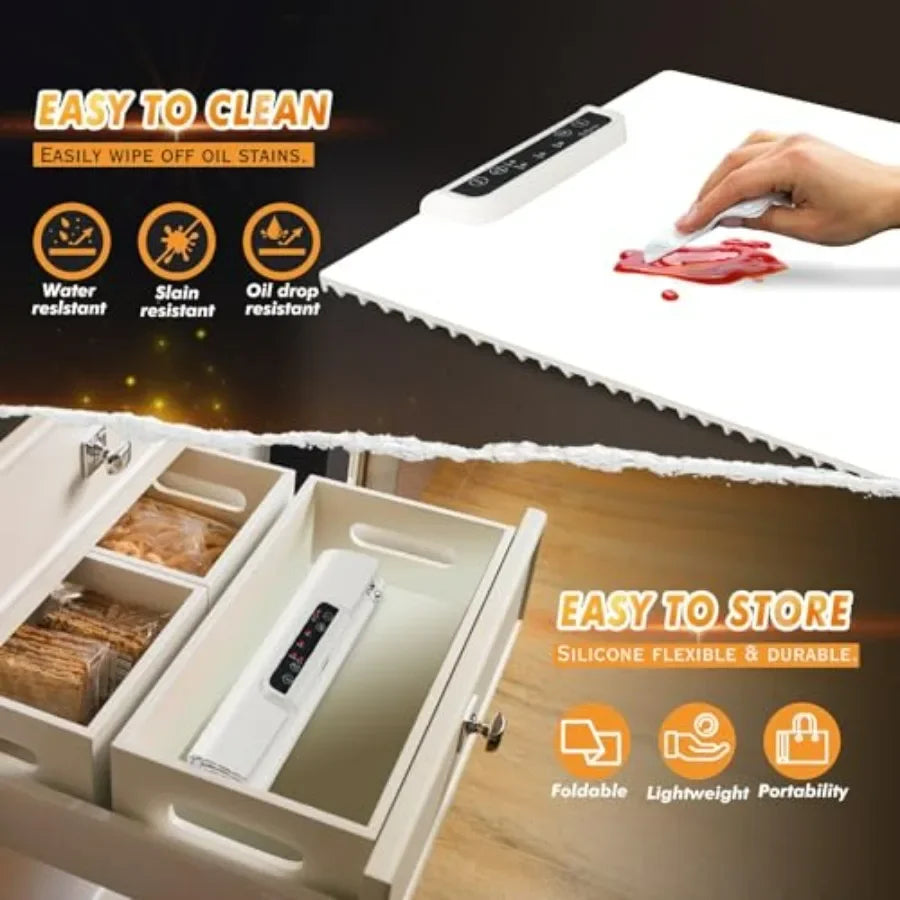 Rollable Full Surface Food Warmer Mat With 3 Temperature Settings Auto Shut Off