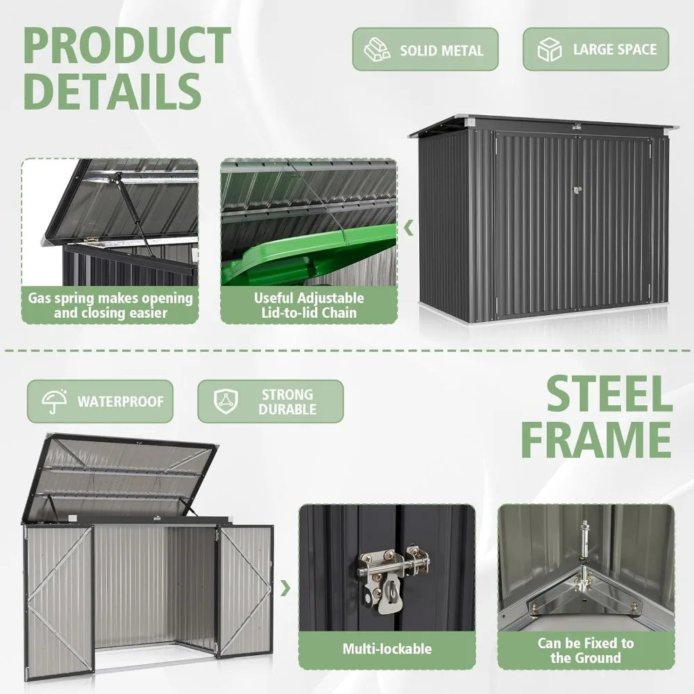 79 Cu Ft Premium Outdoor Metal Storage Shed With Lid