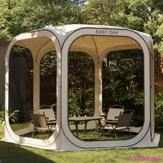 Screen House Tent Pop-Up, Portable Screen Room Canopy Instant Screen Tent 10 X 10 FT With Carry Bag For Patio, Backyard,customiz