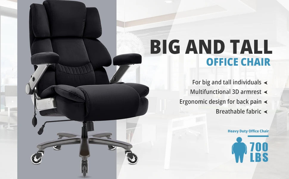 Heavy Duty High Back Cloth Chair With 3D Flip Arms