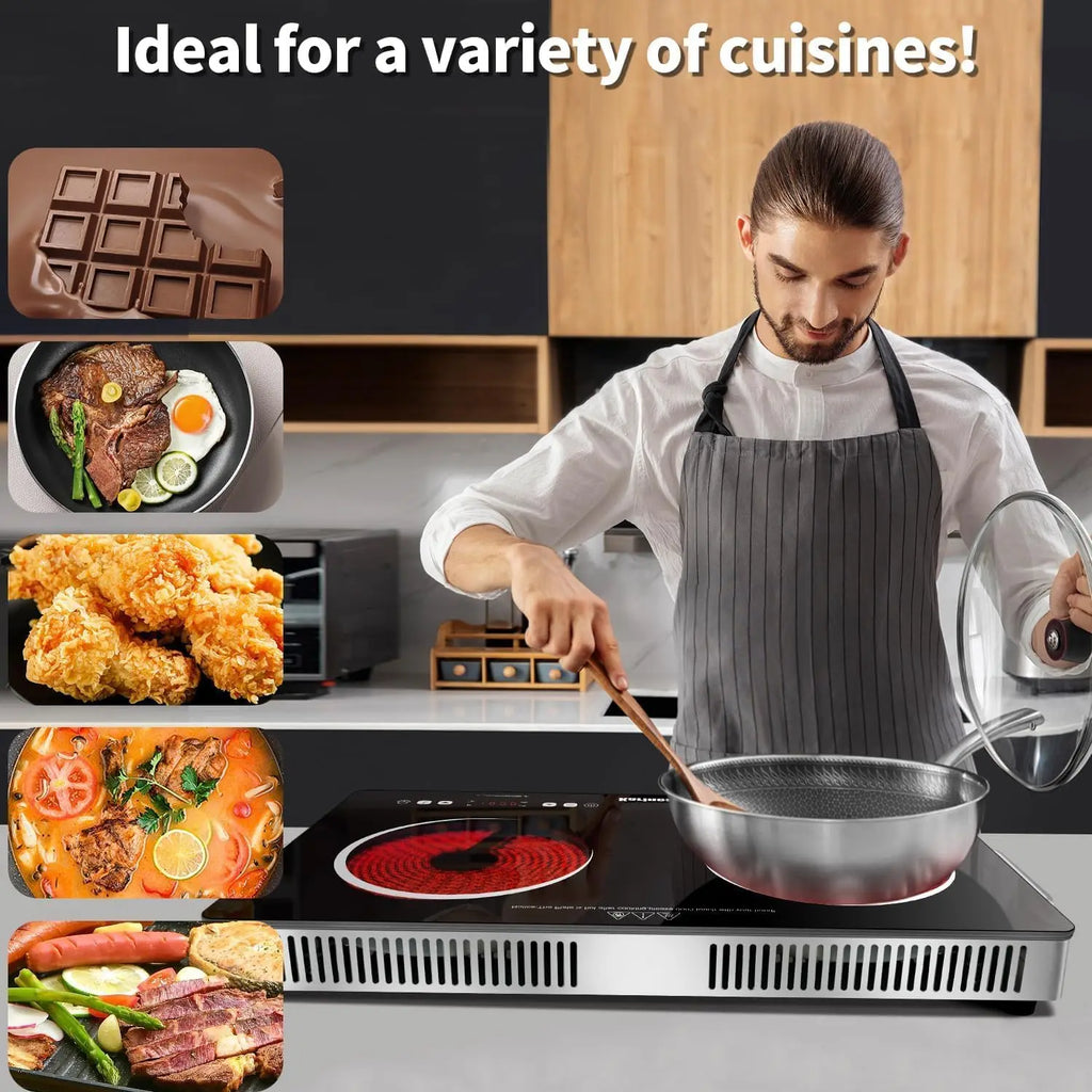 Karinear Dual Zone Ceramic Hob 3200W With Safety Lock Controls